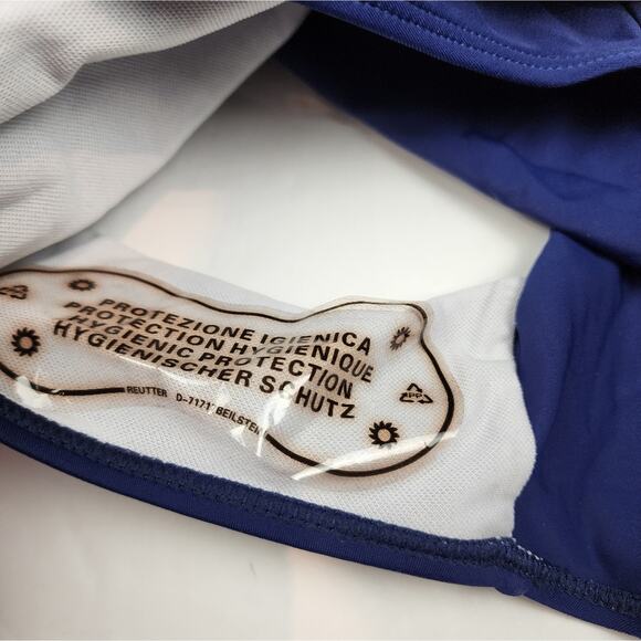 Tempt Me New Navy Blue One Piece Swimsuit Bathing Suit Halter Size L - Picture 6 of 13